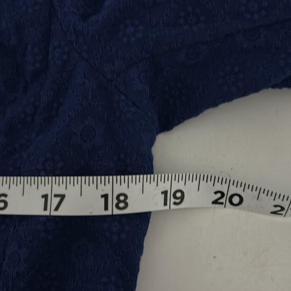 Draper James Eyelet Textured Notch Lapel Cotton Blazer Blue -Size Small - Picture 8 of 9